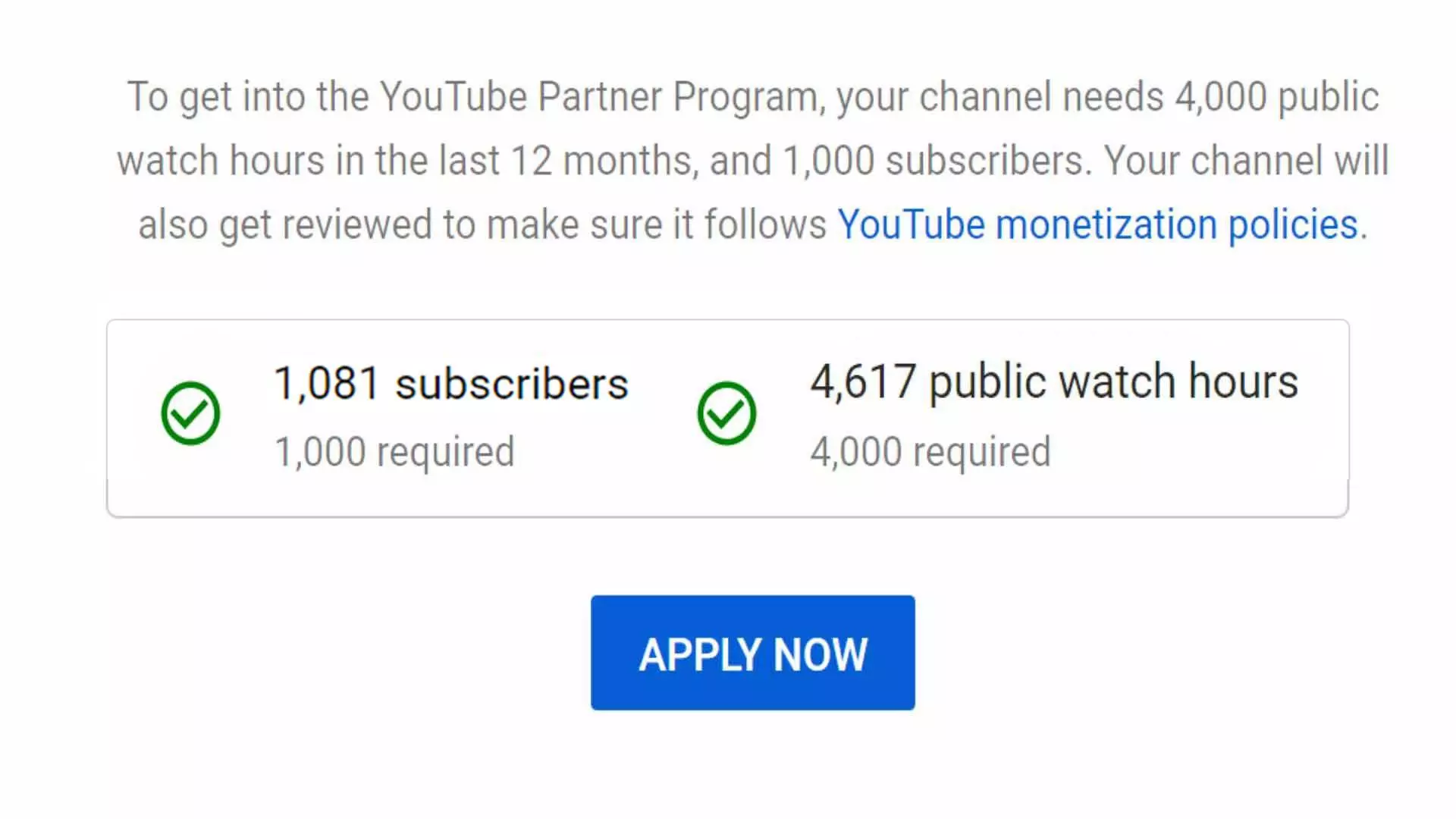 youtube monetization